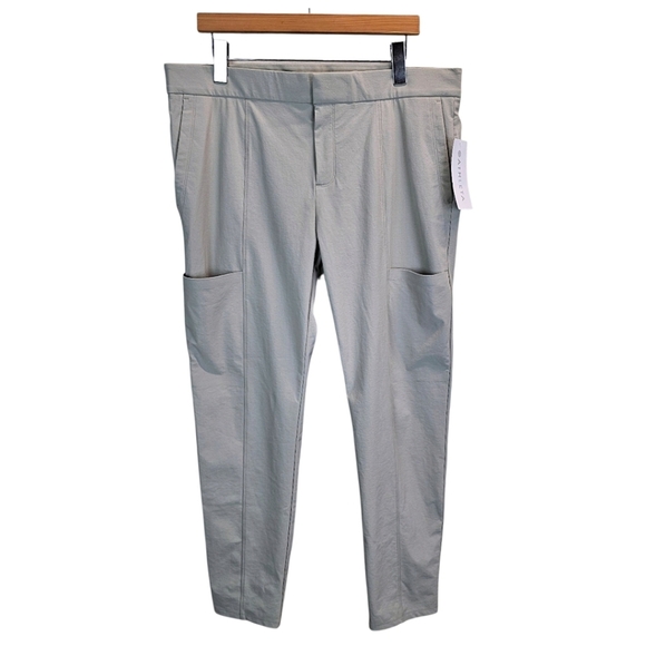 Athleta Women Wander Stash Skinny Pants 16 Light Gray Water Repellent Activewear - Picture 2 of 13